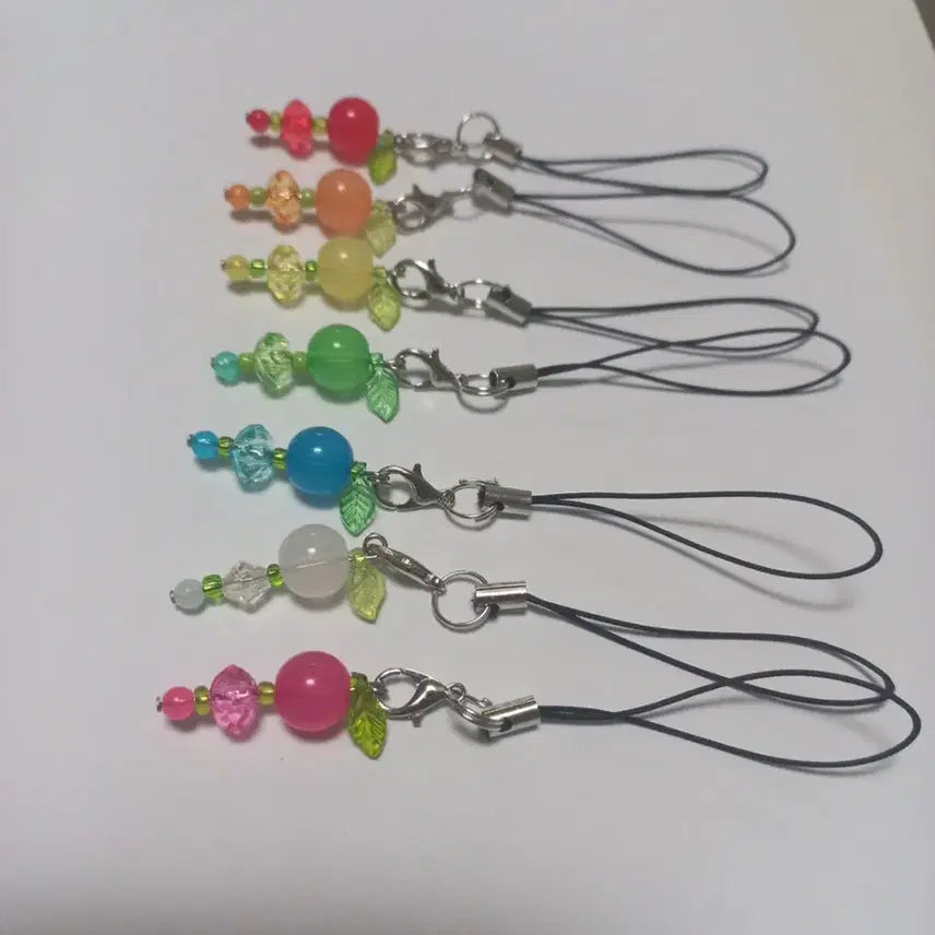 [BUNJANG] Mini Fruit Bead Keychain - Various Colors / 여러 색의 미니 과일 비즈 키링