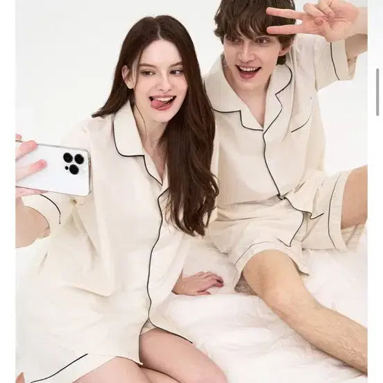 [BUNJANG] Dossie Pajama Set Ivory / 정가4.6) 도씨 파자마 세트 아이보리 잠옷 홈웨어