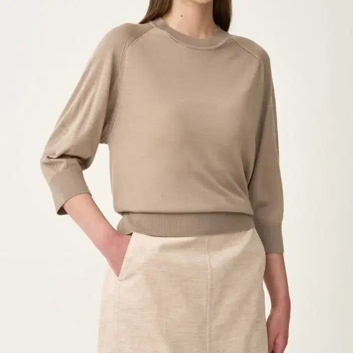 [BUNJANG] The Cashmere Knit Sweater - Light Sepia / 한섬 더캐시미어  니트  (새상품)
