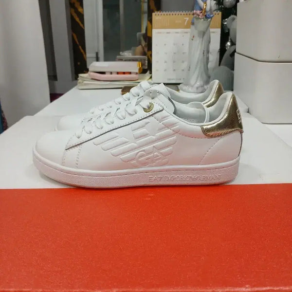 [BUNJANG] Emporio Armani White Gold Sneakers Size 230 / 엠포리오 아르마니. 화이트 골드 스니커즈230