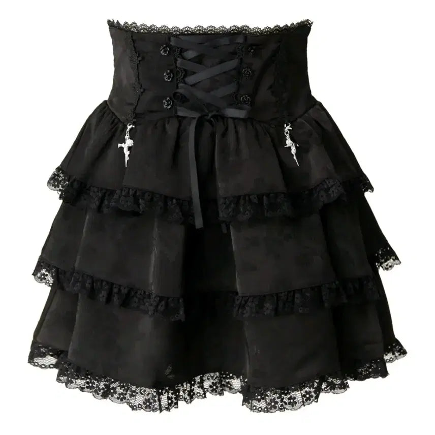 [BUNJANG] Dear My Love Frill Skirt (Black, 3L) / 새상품 7월까지)디마럽 프릴 스커트 양지뢰 양산형 리즈리사 노에미 마즈 시허니