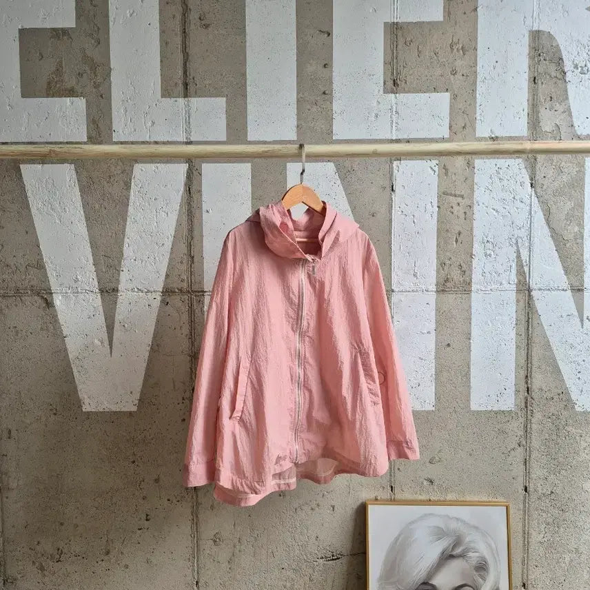 [BUNJANG] Hooded Collar Lightweight Windbreaker Jacket - Pink / 핏보장 후드카라 얇은소재 바람막이 자켓