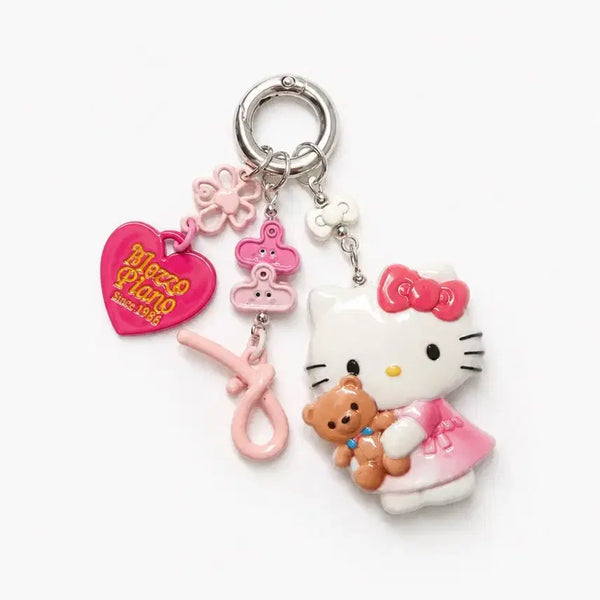 [BUNJANG] Hello Kitty and Bear Keychain with Pink Heart Charm / 심플하지만 귀여워 2탄