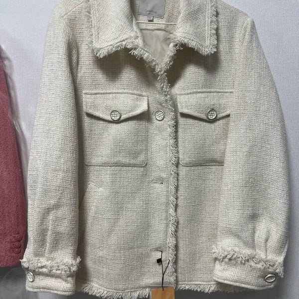 [BUNJANG] White Tweed Jacket / 화이트 트위드 자켓 새상품