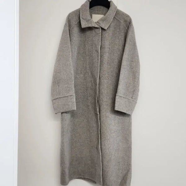 [BUNJANG] RIVER Oatmeal Beige Oversized Fit Wool Coat / RIVER 리버 코트