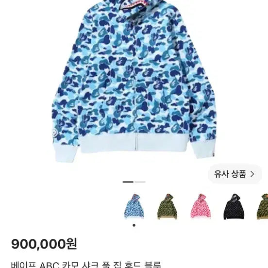 [BUNJANG] BAPE ABC Camo Shark Full Zip Hoodie Blue / 베이프 ABC 카모 샤크 풀 집 후드 블루