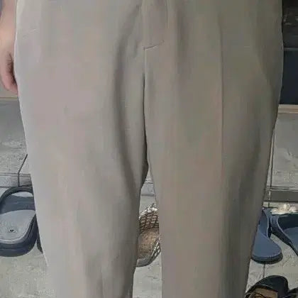 [BUNJANG] Straight Leg Slacks Beige / 리스트) 스트레이트 슬랙스 베이지