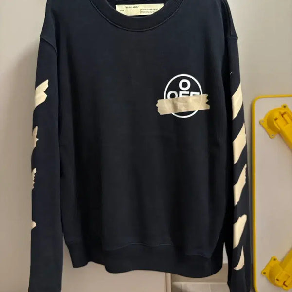 [BUNJANG] Off-White Tape Sweatshirt L / 오프화이트 테이프 맨투맨 L