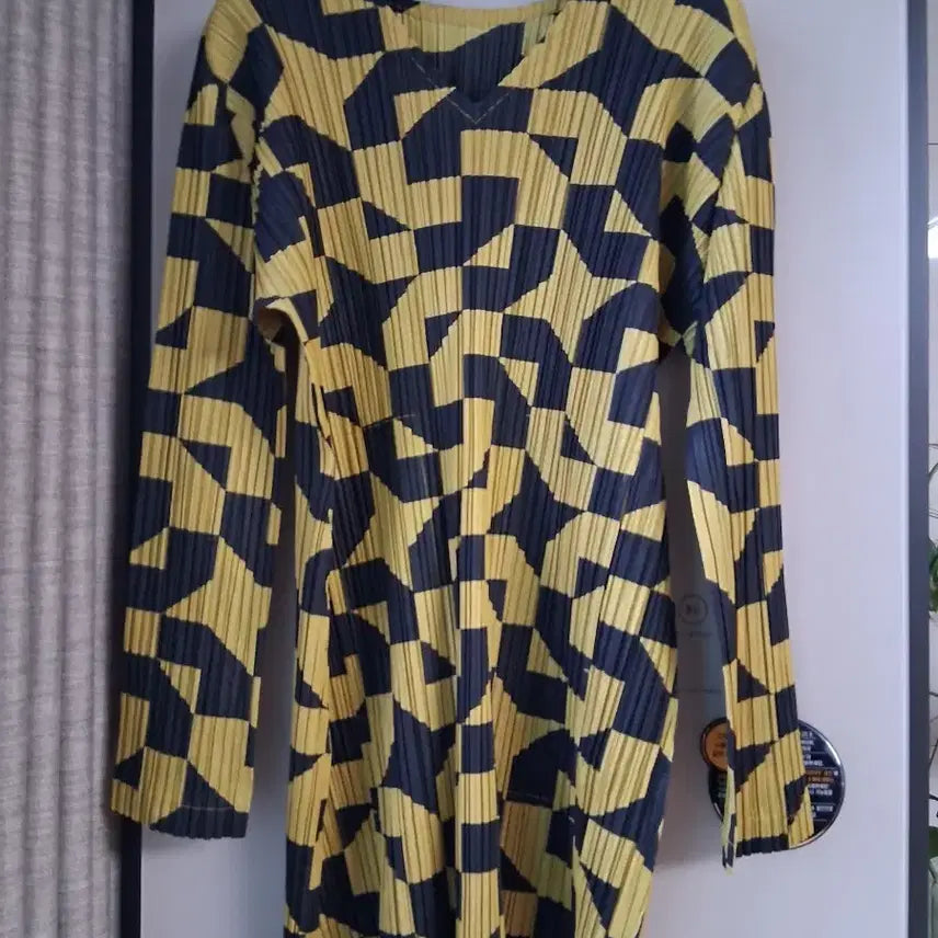 [BUNJANG] Pleats Please Geometric Print Long Top / 플리츠플리즈 기하학프린팅 롱탑