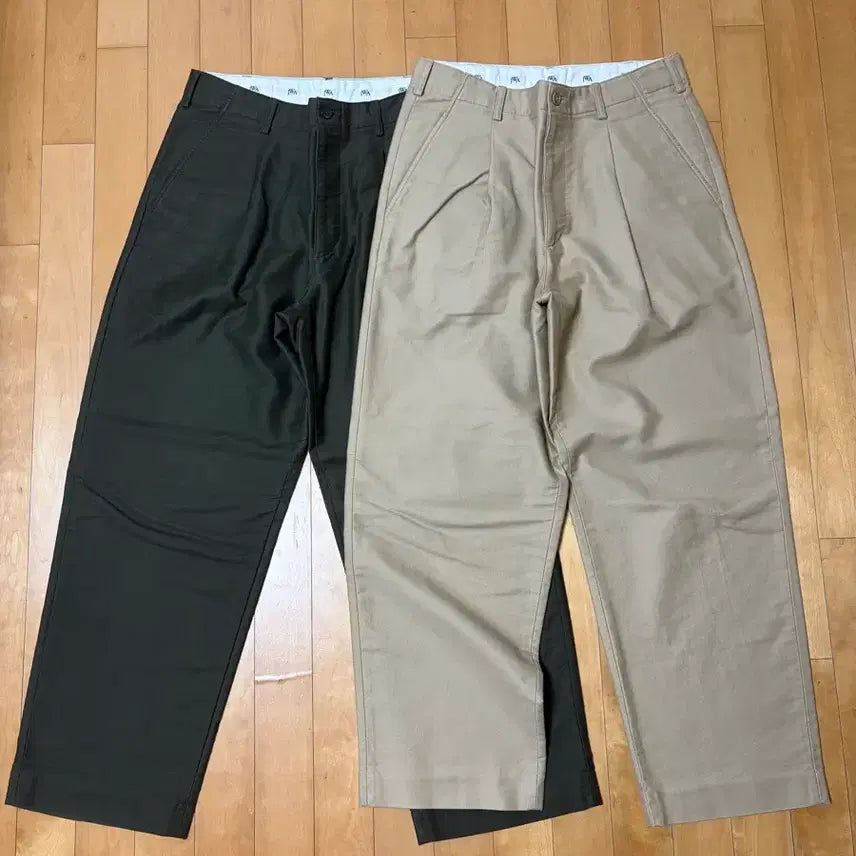 [BUNJANG] Uniqlo JWA 24FW Tuck Wide Pants Beige/Olive (Size 79) / 유니클로 jwa 24fw 턱와이드팬츠 79사이즈 베이지, 올리브