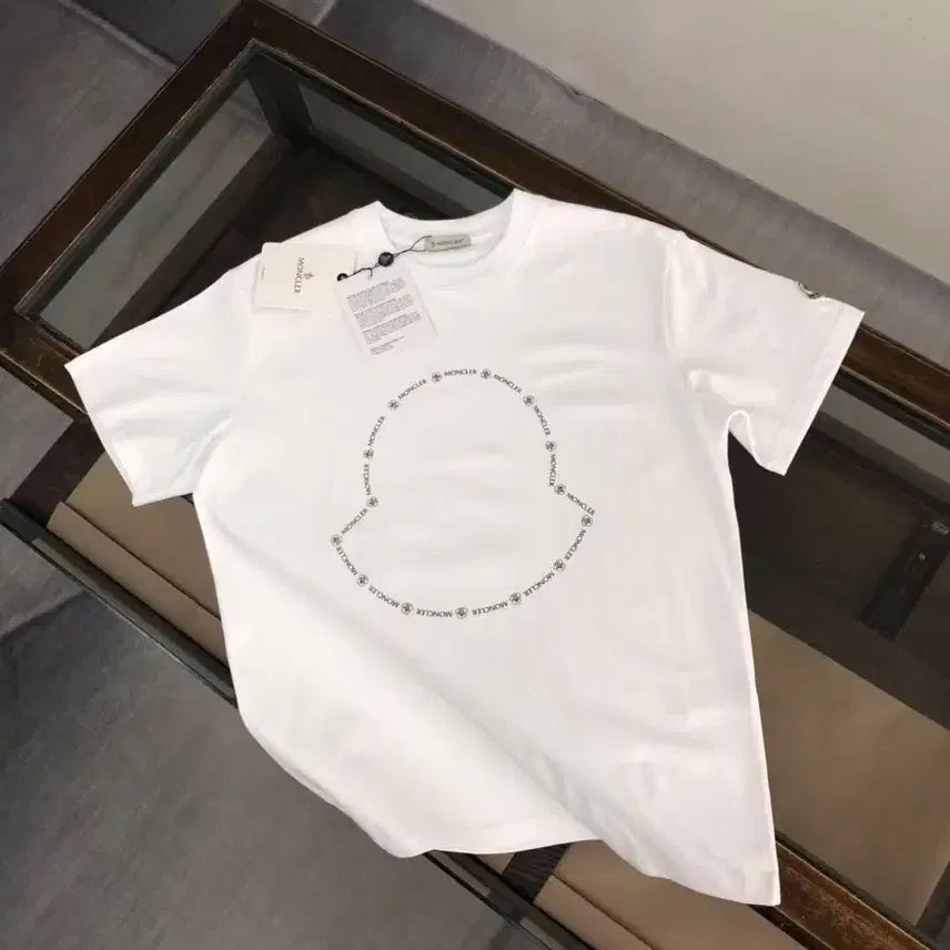 [BUNJANG] Moncler Macro Logo Print Cotton T-Shirt White / 몽클레어 매크로 로고 프린트 코튼 티셔츠 화이트