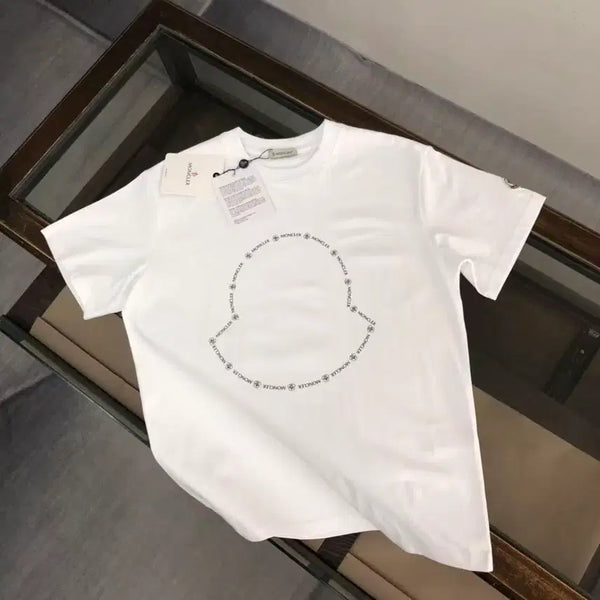 [BUNJANG] Moncler Macro Logo Print Cotton T-Shirt White / 몽클레어 매크로 로고 프린트 코튼 티셔츠 화이트
