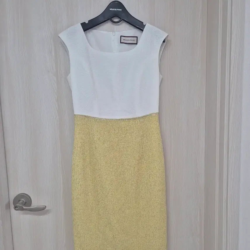 [BUNJANG] MOJO.S.FINE Yellow White Color-Block Dress Size 55 / 모조에스핀 원피스 옐로우 화이트 배색