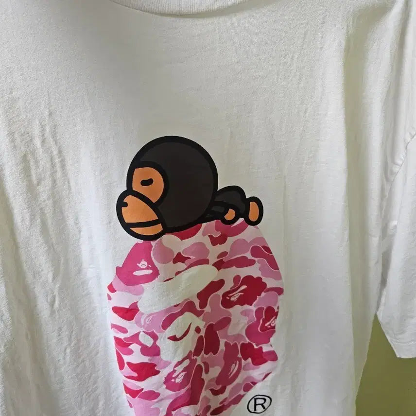 [BUNJANG] Bape Camo Monkey T-Shirt Pink, Stussy Cherry T-Shirt / 베이프 카모 원숭이 반팔 티셔츠 핑크 스투시 체리 반팔티 정품
