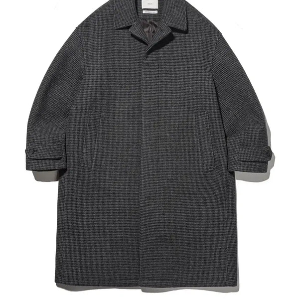 [BUNJANG] Ourself Extra Fine Melton Wool Mac Coat Houndstooth / [2] 아워셀브스 엑스트라 파인 멜튼울 맥코트 하운드투스