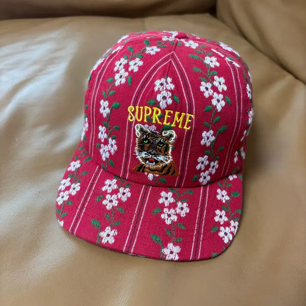 [BUNJANG] Supreme 5-Panel Cap Flower Tiger Red / 슈프림 5패널 볼캡 모자 겐조 플라워 타이거 레드