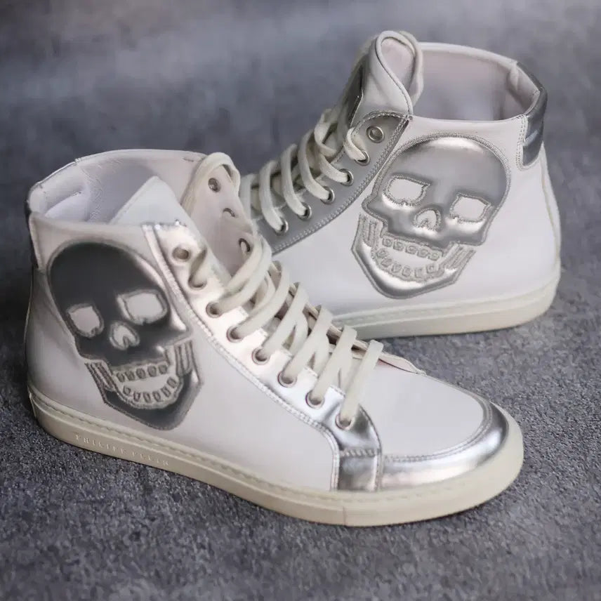 [BUNJANG] Philipp Plein Skull High-Top Sneakers / 필립플레인 스컬 하이탑 스니커즈 225~230