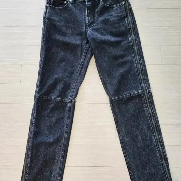 [BUNJANG] Peace Worker Men's Black Pirate New Straight Denim Jeans / 피스워커 남성 사이드 지퍼 청바지/ 28사이즈