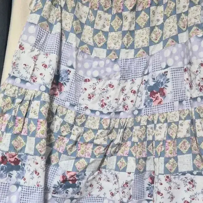 [BUNJANG] Vintage Mori Girl Patchwork-Inspired Skirt / 빈티지 모리걸 패치느낌스커트