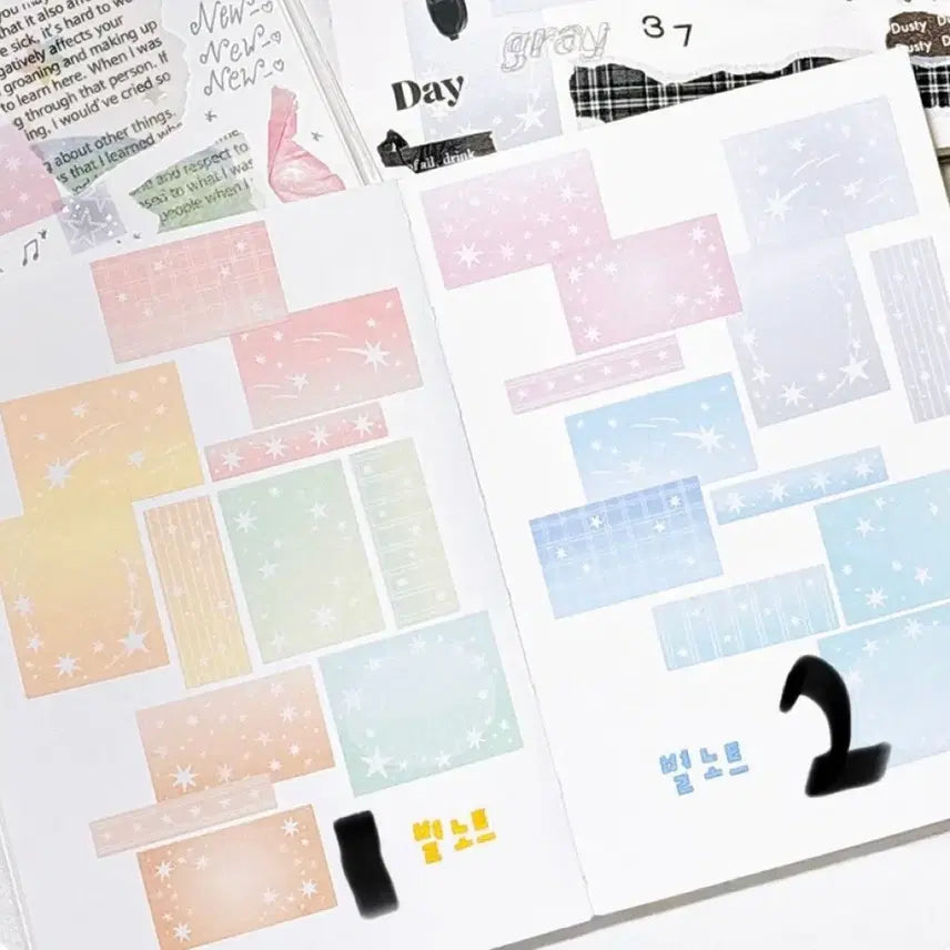 [BUNJANG] Jeje Universe B-Grade Star Notebook Kiss Cut Washi Tape / 제제유니버스 B급별노트 키스컷