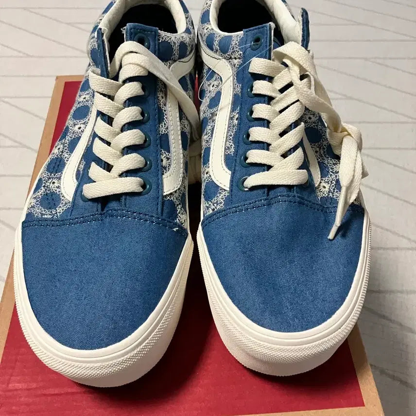[BUNJANG] Vans Old Skool Stackform Blue Denim Platform Sneakers / 반스 올드 스쿨 스택폼