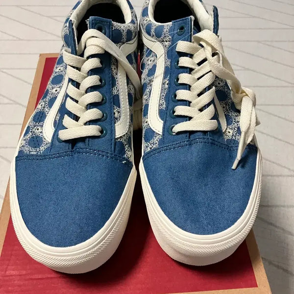 [BUNJANG] Vans Old Skool Stackform Blue Denim Platform Sneakers / 반스 올드 스쿨 스택폼