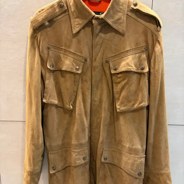 [BUNJANG] Just Cavalli Suede Safari Jacket Camel Size 50 / JUST CAVALLI 스웨이드 사파리자켓 50사이즈