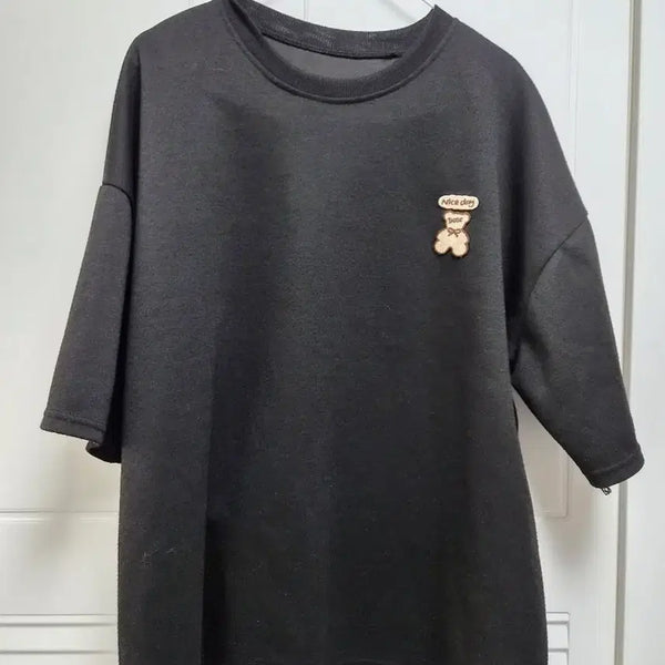 [BUNJANG] Women's Cotton Training Set (Black/Back Melange) / 여성 반팔 트레이닝복 셋트