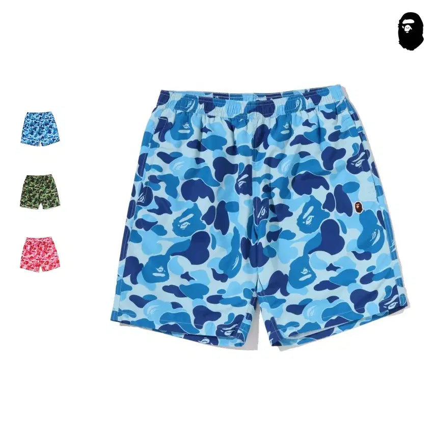 [BUNJANG] BAPE ABC Camo Ape Head One Point Beach Shorts / 베이프 ABC 카모 에이프 헤드 원포인트 비치 반바지