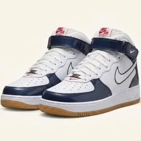 [BUNJANG] Nike Air Force 1 Mid QS University Red & Midnight Navy Shoes (280) / 나이키 에어 포스 1 미드 QS '유니버시티 레드 앤 미드나잇 네이비 280