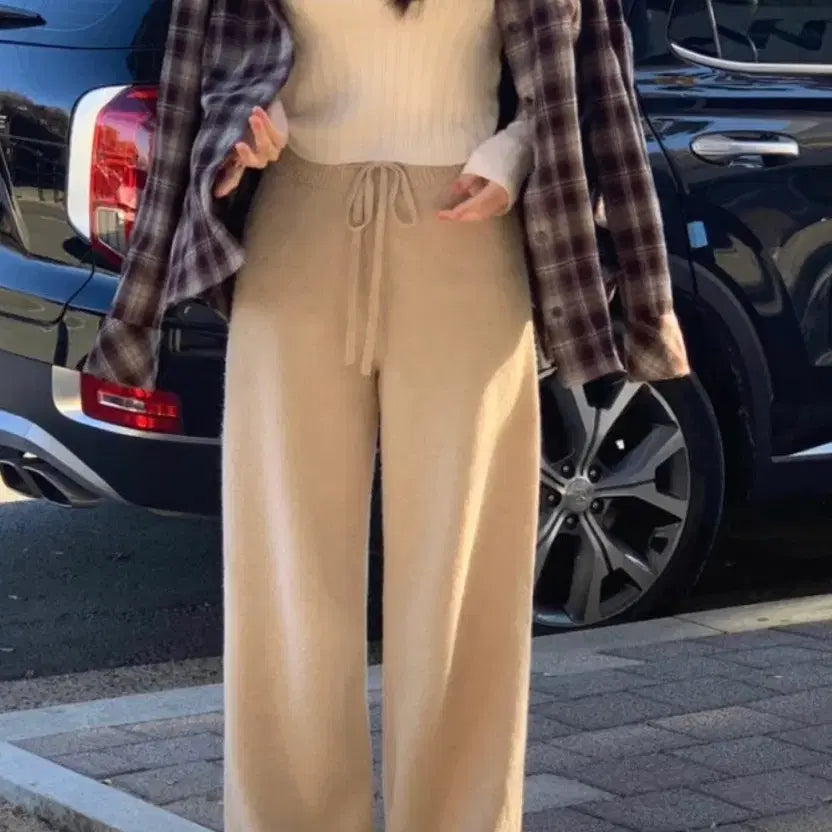 [BUNJANG] ONT Knit Pants Beige Short / 온트 니트팬츠 베이지 숏