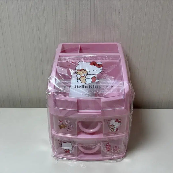[BUNJANG] Sanrio Authentic Hello Kitty Roman 3-Tier Drawer Pink Organizer Storage Box / 산리오 정품 헬로키티 로망 3단 서랍장 핑크 정리함 보관함 수납함
