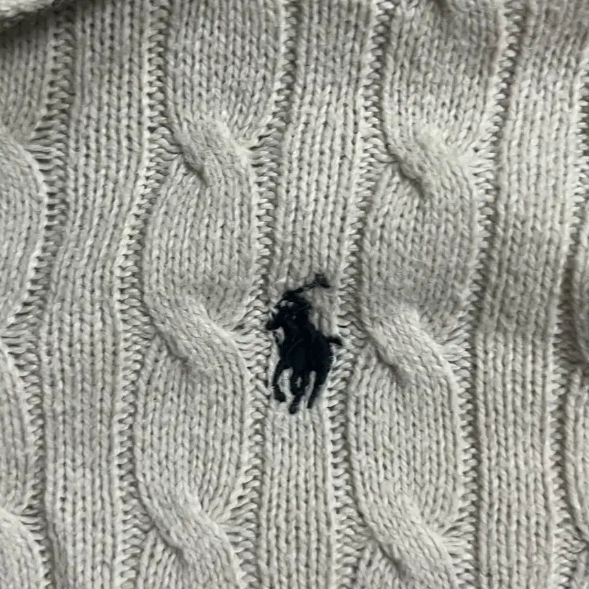 [BUNJANG] Polo Ralph Lauren Cable Knit Sweater Beige / 폴로 랄프로렌 케이블 니트 스웨터 베이지