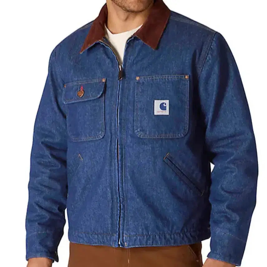 [BUNJANG] Carhartt Crafted Denim Sherpa Chore Jacket / 칼하트 크래프티드 데님 셰르파 초어 재킷