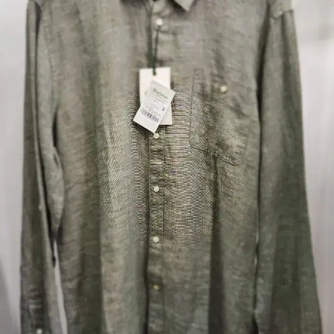 [BUNJANG] Barbour Worksworth Linen Shirt LL Light Khaki / 새상품 국내정발 바버 Barbour 워크워스 천연린넨 셔츠 LL 연카키 넉넉 105