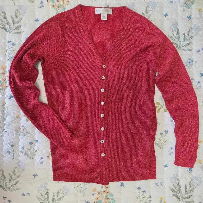 [BUNJANG] Silk Blend Glitter Summer Cardigan / 실크70% 폴리 여름 글리터 가디건