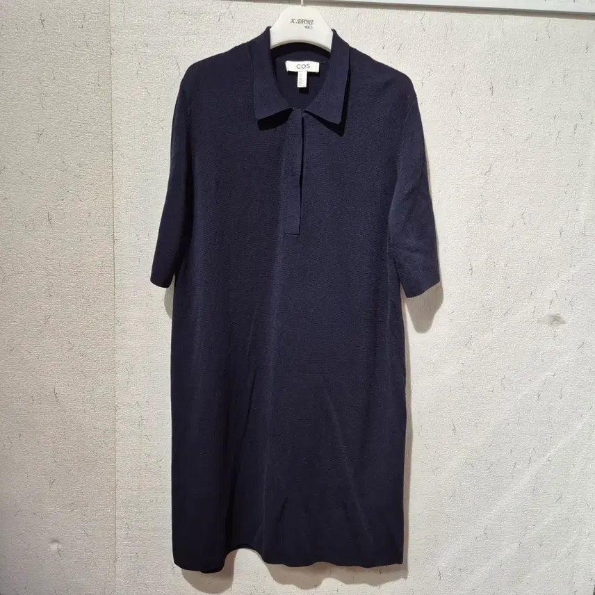 [BUNJANG] COS Navy Knit Polo Dress / 코스 네이비 니트 폴로 원피스
