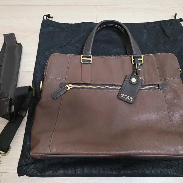 [BUNJANG] Tumi Beacon Hill Leather Briefcase Brown / 투미 비콘힐 브라운 가죽 서류가방