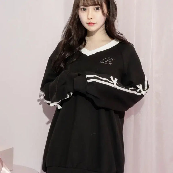 [BUNJANG] Pium Ribbon Line Oversized Dress / pium 피움 리본 라인 오버핏 원피스 / 지뢰계 스나계 걸리 허니뮤 에블린