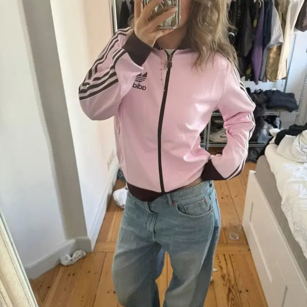 [BUNJANG] Adidas Originals Beckenbauer Track Jacket Clear Pink L Womens / (W) 아디다스 오리지널스 베켄바우어 트랙 자켓 클 리어 핑크 L Womens