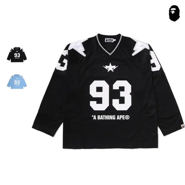 [BUNJANG] BAPE Line Camo Multi-Logo Crop Fit Football Jersey / 베이프 라인 카모 멀티로고 크롭핏 풋볼 저지
