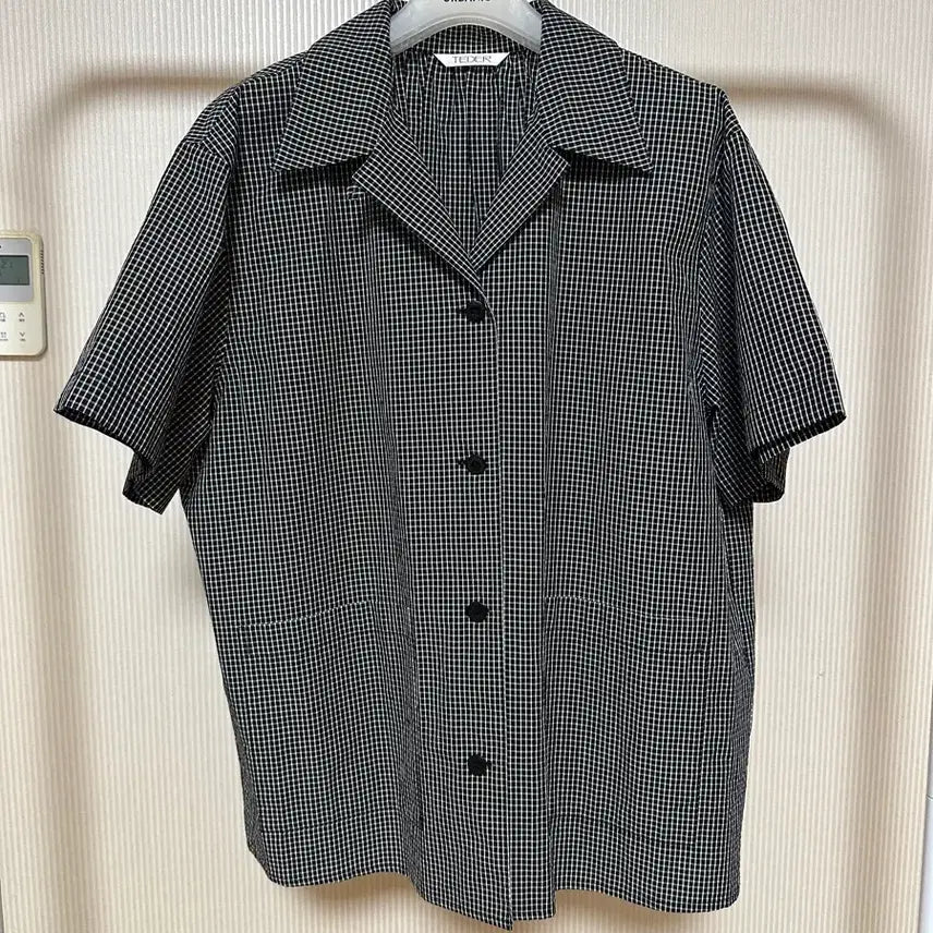 [BUNJANG] Tether Check Short-Sleeve Shirt Free Size / 테더 체크 반팔 셔츠 FREE