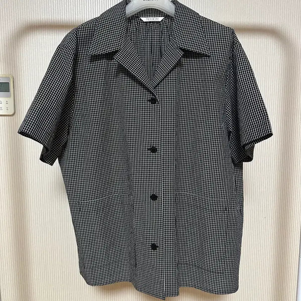 [BUNJANG] Tether Check Short-Sleeve Shirt Free Size / 테더 체크 반팔 셔츠 FREE