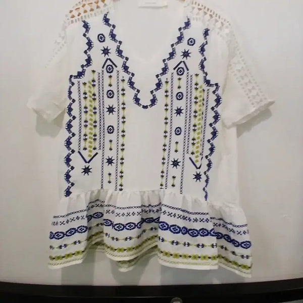 [BUNJANG] DAZZLING Embroidered Blouse - Size M / 새제품 ) DAZZLING 자수 블라우스 M