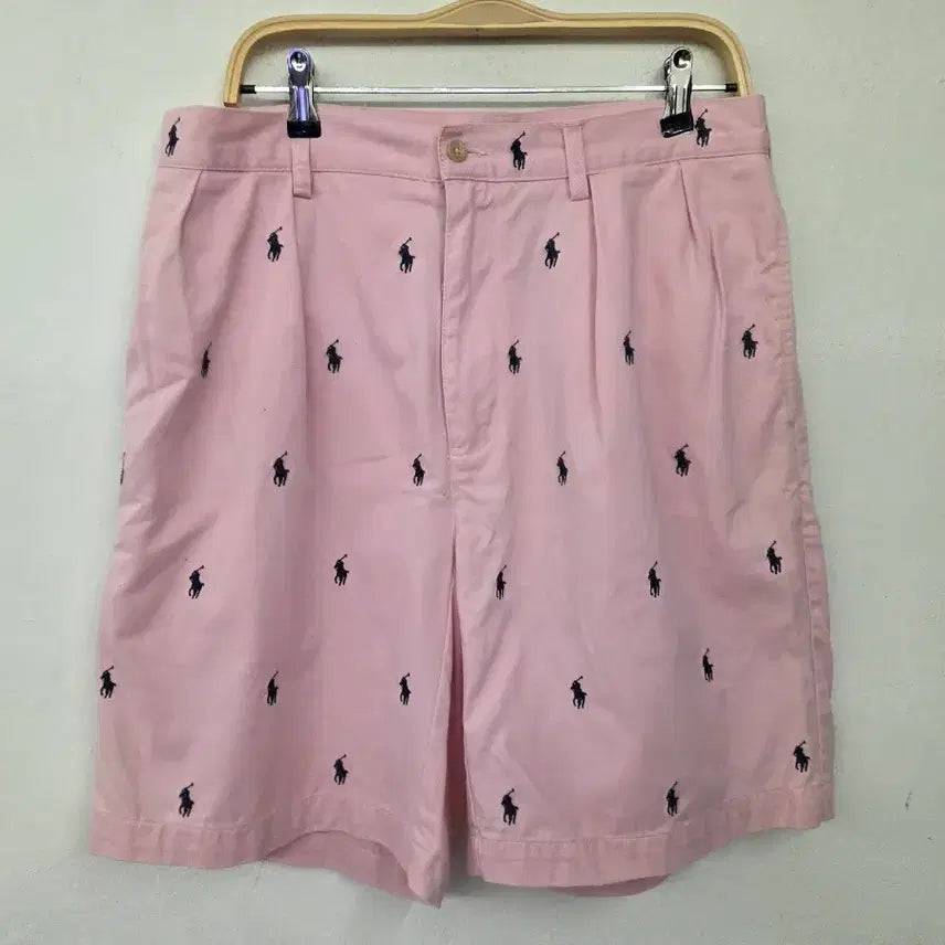 [BUNJANG] Polo Ralph Lauren Pink Pony Embroidery Shorts Size 34 / 폴로 랄프로렌 핑크 포니 자수 반바지 34