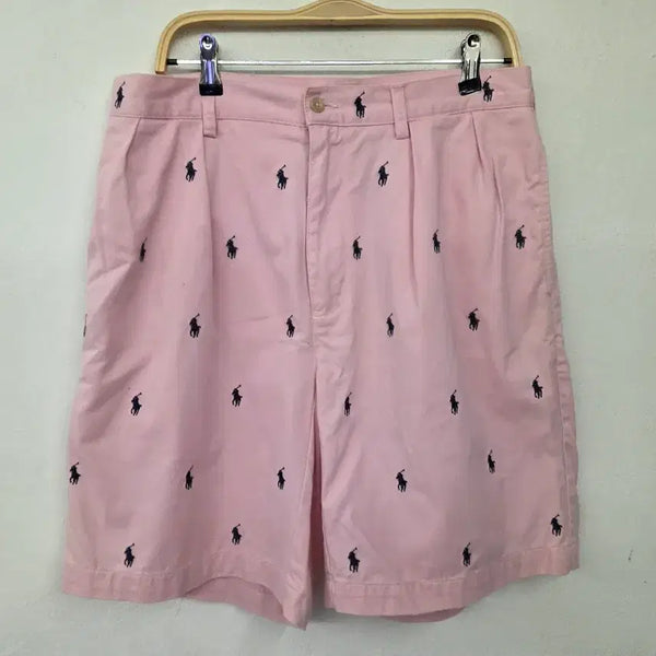 [BUNJANG] Polo Ralph Lauren Pink Pony Embroidery Shorts Size 34 / 폴로 랄프로렌 핑크 포니 자수 반바지 34