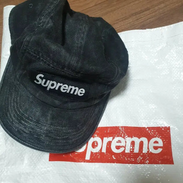 [BUNJANG] Supreme Coated Black Camp Cap / 수프림 캠프캡 코티드 블랙