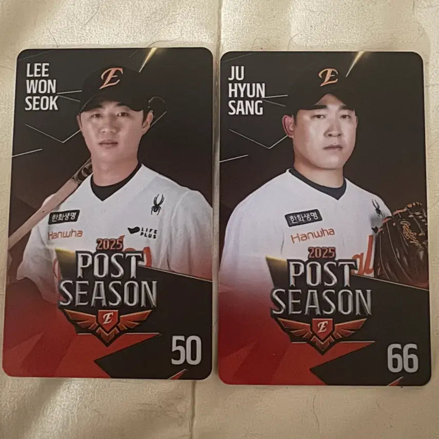 [BUNJANG] Hanwha Eagles 2025 Postseason Lee Won-seok & Ju Hyun-sang Bundle Set Photocards / 2025 한화이글스 포스트시즌 이원석 주현상 포카 일괄 양도