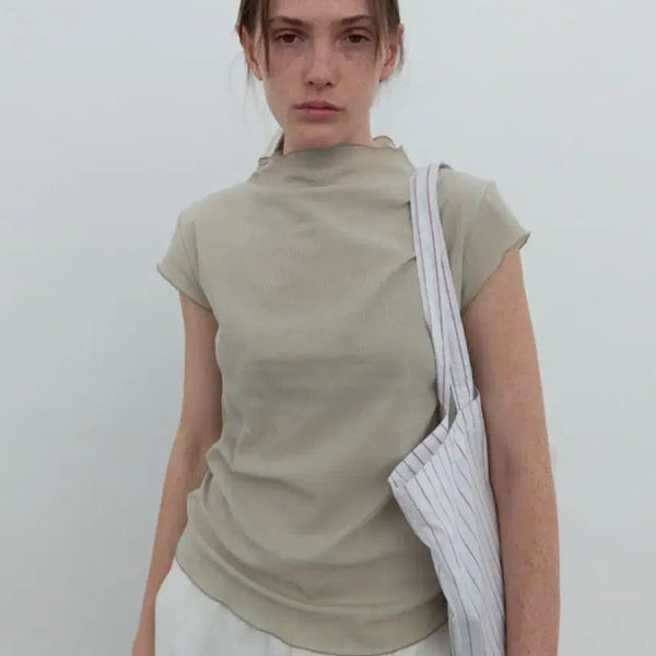 [BUNJANG] POSER Mock Neck Top (Pale Green) / 포저 모크넥 탑 (페일 그린)