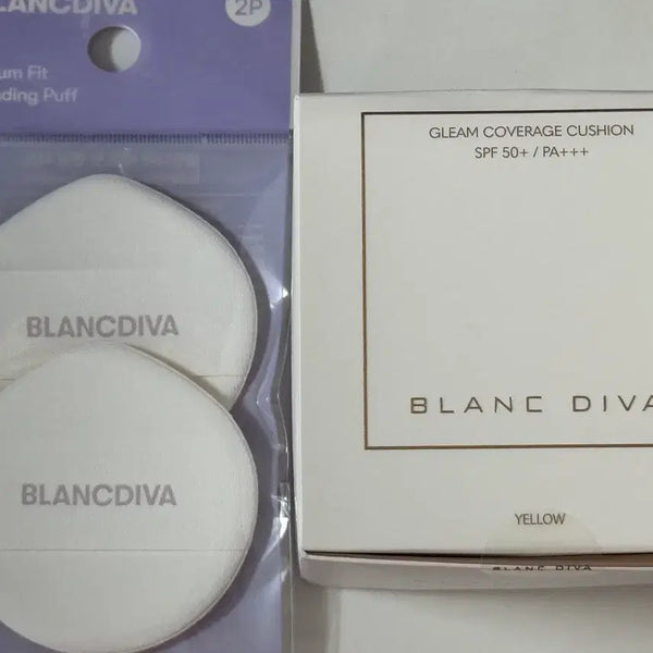 [BUNJANG] BlanDivea Glimmer Coverage Cushion SPF50+ PA++++ (21 Yellow) - With Refill & 2 Extra Puffs / [새상품] 블랑디바 글림 커버리즈 쿠션 21호 옐로우 본품 리필 포함 (퍼프 2P 추가 증정)